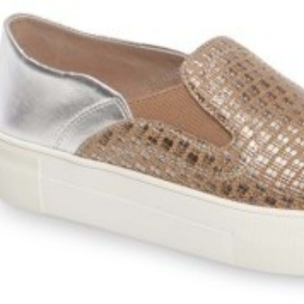 Vince Camuto Gold and Silver Slip-On Sneakers